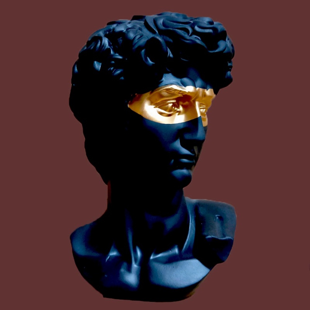 Gold Blindfold on Statue of David Home Décor